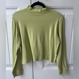 Light Green Mock Neck Long Sleeve Top